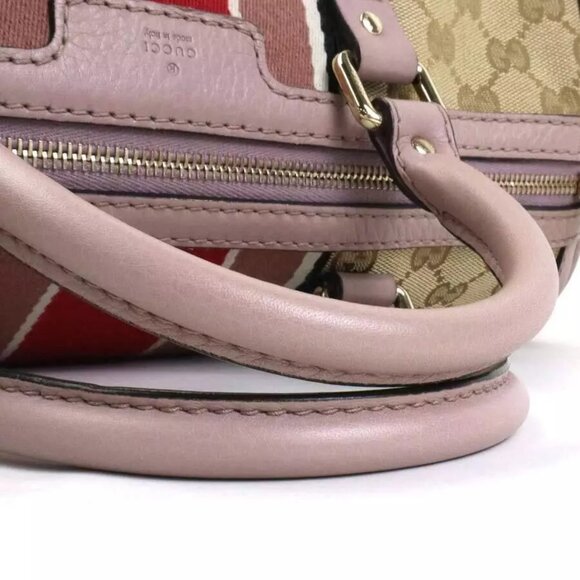 Auth GUCCI Handbag Shoulder Bag Beige/Light Purple GG Canvas/Leather - Picture 7 of 16
